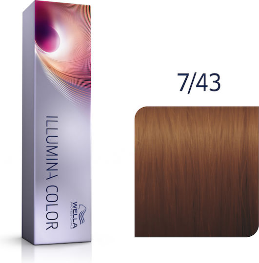 Wella Illumina Color Hair Dye 7/43 Medium Red Gold Gold Blonde 60ml