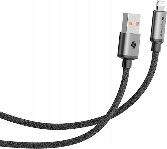 Spacecase Cl04 Редовна USB-A към Lightning кабел Черен 1м (122087)