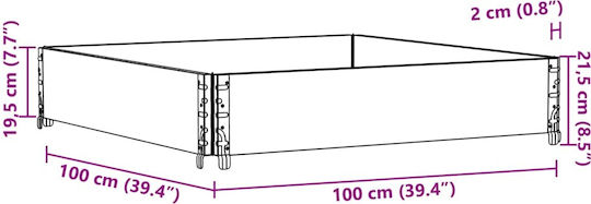 vidaXL Κολάρα Παλέτας 100x100x21.5εκ.
