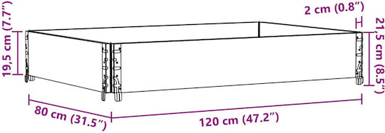 vidaXL Pallet Collar 120cmx80cmx21.5cm