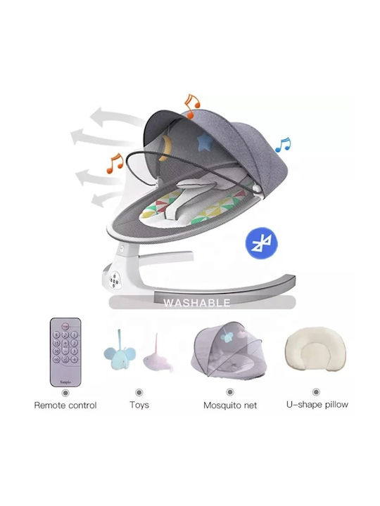 Electric Relax pentru Bebeluși Leagăn cu Muzică Gri