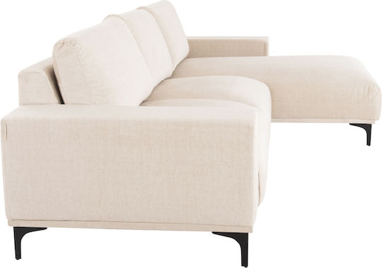 Noa Corner Couch with Right Corner Ecru 288x157x80 cm