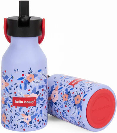 Hello Hossy Kids Water Bottle Thermos Stainless Steel with Straw Champetre 350ml