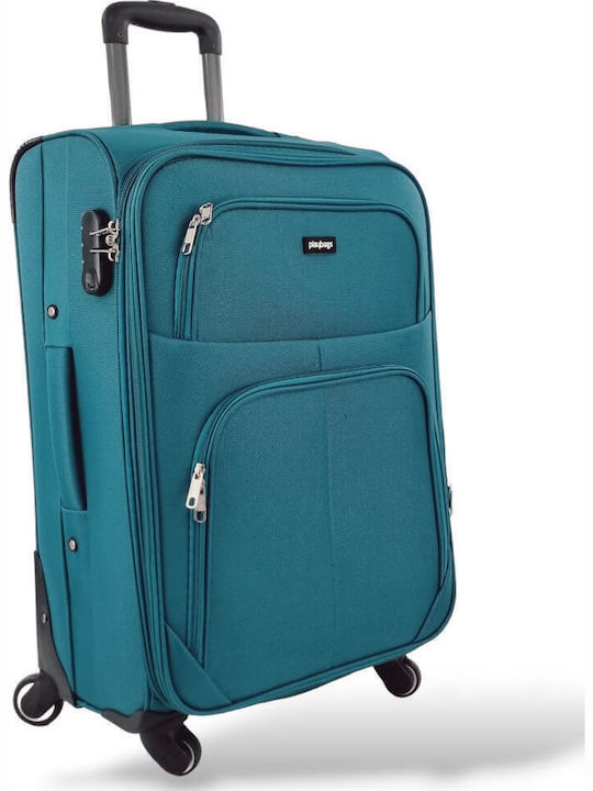 Playbags Βαλίτσες Ταξιδιού Υφασμάτινες Πετρόλ με 4 Ρόδες Σετ 3τμχ