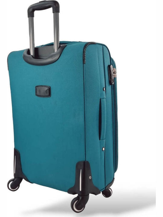 Playbags Fw877 Μεσαία Βαλίτσα Ταξιδίου Πετρόλ με 4 Ρόδες Ύψους 65εκ.