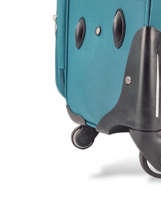 Playbags Βαλίτσες Ταξιδιού Υφασμάτινες Πετρόλ με 4 Ρόδες Σετ 3τμχ