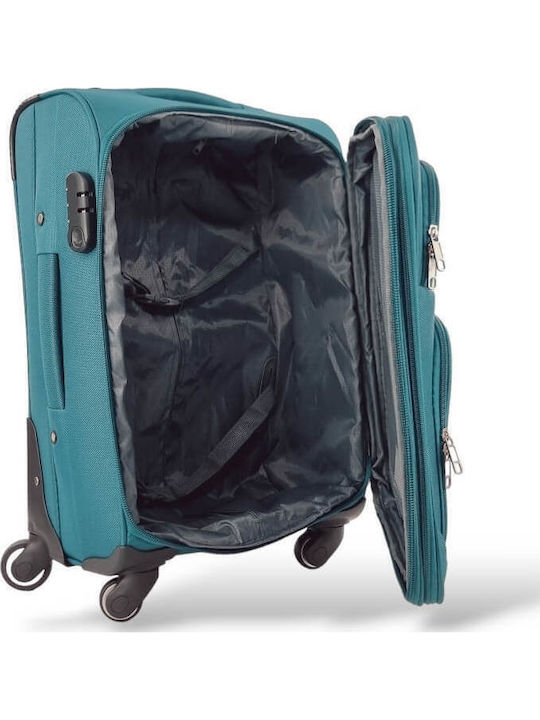 Playbags Fw877 Cabin Travel Suitcase Fabric Petrol with 4 Wheels Height 55cm