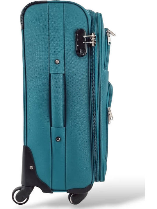 Playbags Fw877 Μεσαία Βαλίτσα Ταξιδίου Πετρόλ με 4 Ρόδες Ύψους 65εκ.