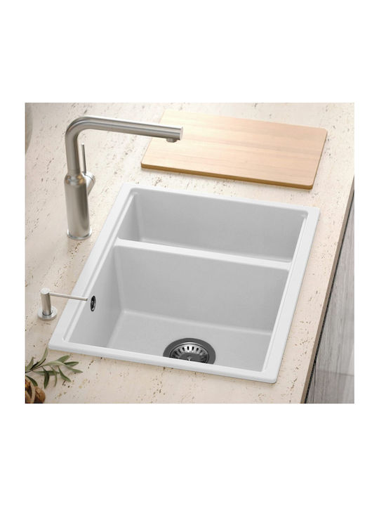 GraniteQ Ένθετος Νεροχύτης Inox Μ56xΠ46cm Λευκός