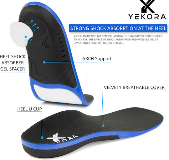 Yekora Foot Expert Анатомични Ортопедични Стелки за Обувки с Пяна с Памет 2 Броя