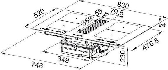 Franke Mythos FMY 8391 HI Индукционен котлон Автономен с Абсорбатор 83x52εκ.