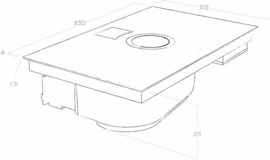Elica Nikolatesla Switch Индукционен котлон Автономен с Абсорбатор и Функция за заключване 83x51.1εκ. Бял