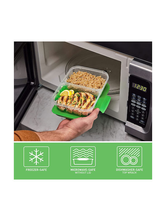 Sistema Microwave Plastic Lunch Box Green 19x12.9cm 5pcs