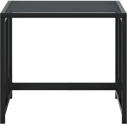 Металик Градински Табурет Куб Черен 4 Бройки 40x40x35см