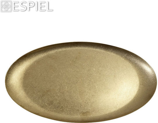 Espiel Snow Plate Shallow Oval Gold 22x22cm
