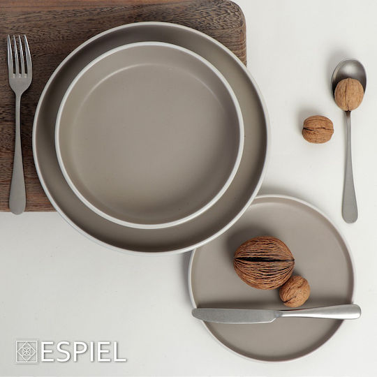 Espiel Mood Πιάτο Βαθύ Κεραμικό Γκρι με Διάμετρο 20.3cm