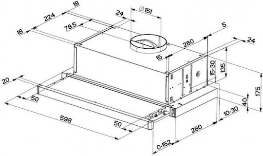 Faber Flexa Glass Плъзгащ се аспиратор 60см Черен