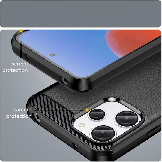 Techsuit Carbon Umschlag Rückseite Silikon Blau (Xiaomi Redmi 13, Poco M6 4G)