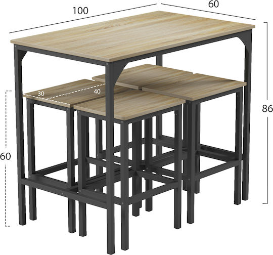 Dining Room 5pcs 60x100cm
