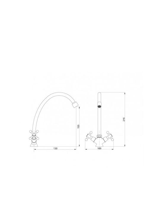 Hydroland Mischung Waschtischarmatur Retro Chrome