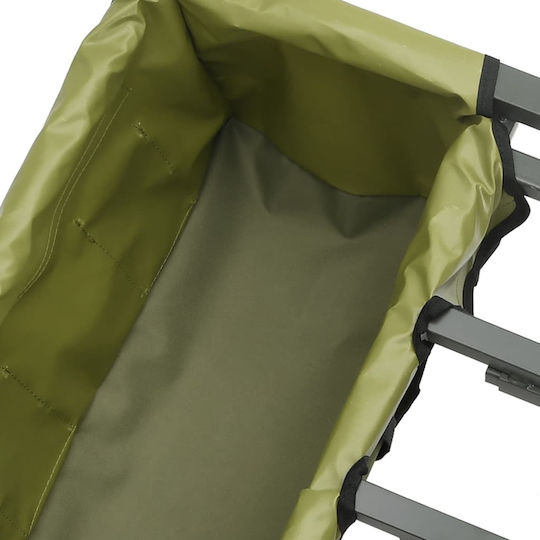 Fishing Trolley 2 Wheels Green Steel Powder Coated 135-145 X 55 X 70 Cm