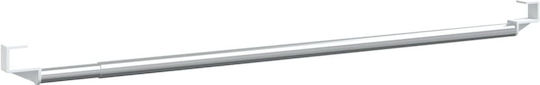 vidaXL Telescopic Shower Curtain Track Aluminium Silver 105cm