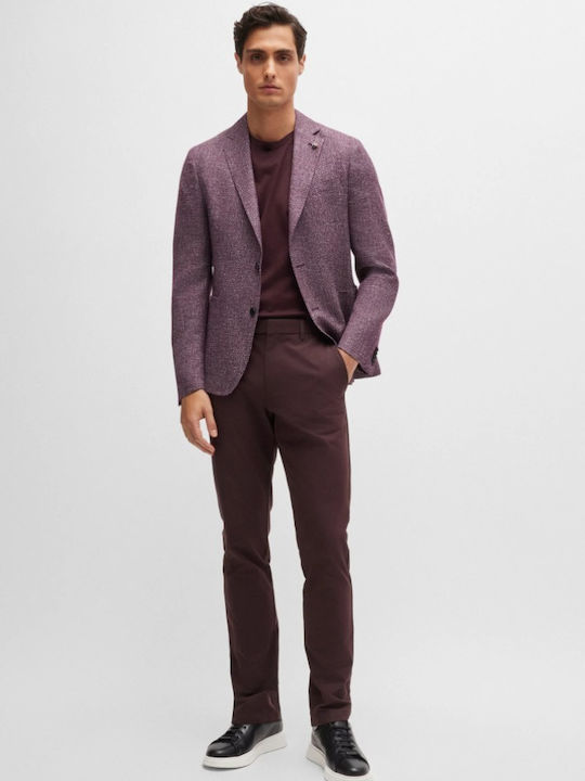 Kaito1_t Trousers Chino Elastic in Slim Fit Bordeaux