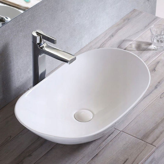 Rea Royal Aufgesetztes Waschbecken Porzellan 62x36x16cm White