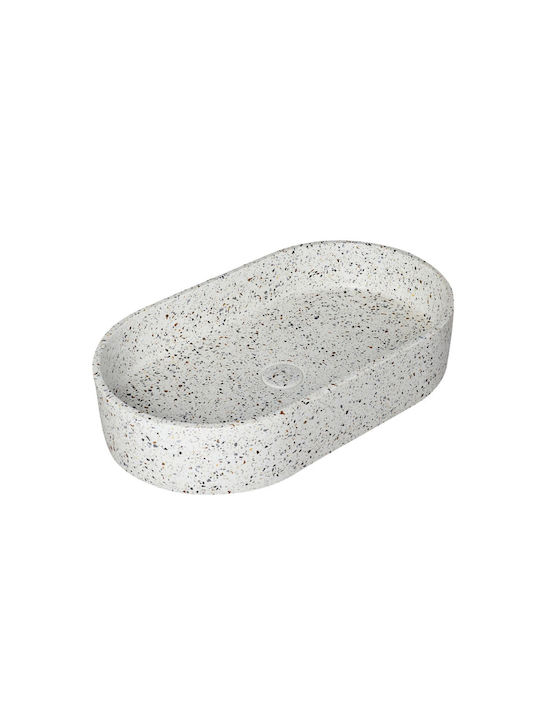 Karag Επικαθήμενος Νιπτήρας Πέτρινος 60x35x12cm Stracciatella