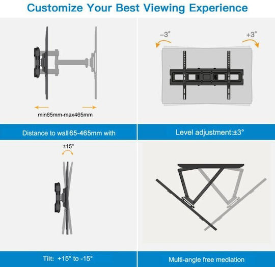 AXRED Titan Plus Suport TV de perete cu braț până la 70" și 50kg