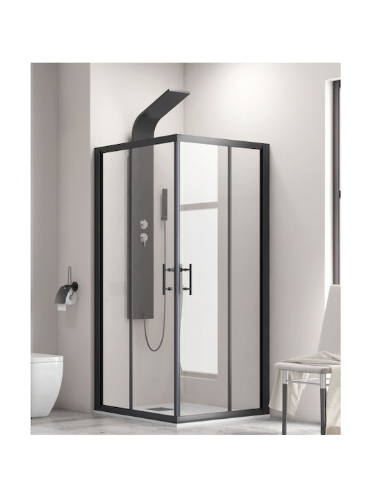 Karag Flora 100 Cabin for Shower with Sliding Door 70x150x190cm Clear Glass Nero