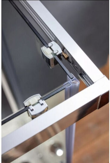 Tema Καμπίνα Ντουζιέρας με Συρόμενη Πόρτα 80x80x185cm Clear Glass Chrome