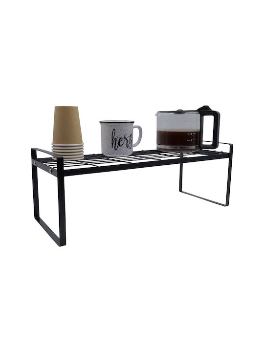 Uncle George Wall Mounted Bathroom Shelf Metallic 51x21x18.5cm Black