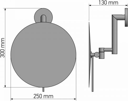 Sanco Magnifying Round Bathroom Mirror Metal 20x20cm Bronze Matte