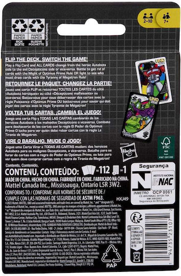 Board Game Transformers UNO Flip! for 2-10 Players 7+ Years Old (EN) Mattel