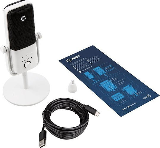 Elgato Wave 3 Πυκνωτικό Μικρόφωνο USB Επιτραπέζιο σε Λευκό Χρώμα