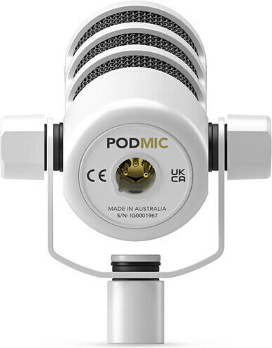 Rode PodMic W Δυναμικό Microphone XLR Shock Mounted for Studio in White Color