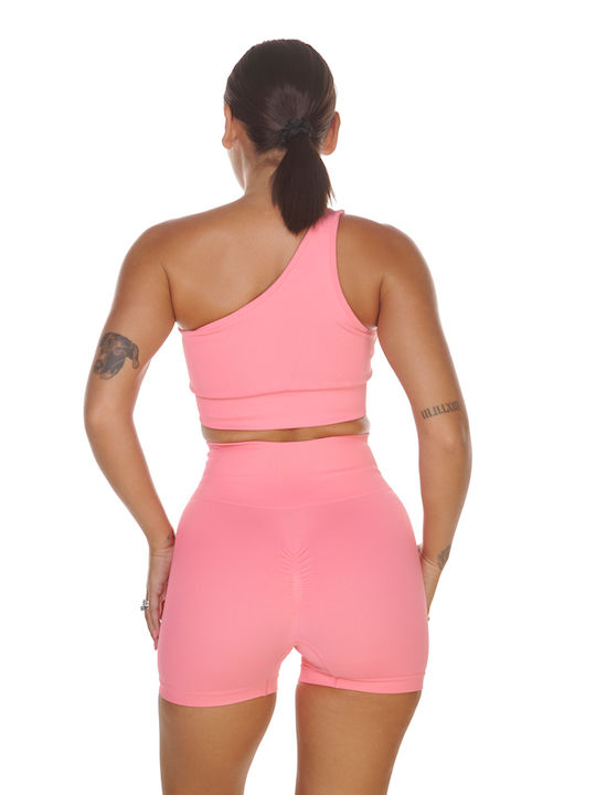 Comfort Set Women's Training Leggings Shorts Pink