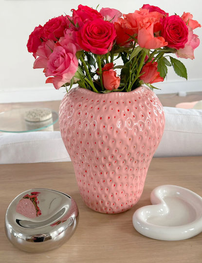 Koart Vază Decorativă Ceramică Roz 22.5x25cm 1buc