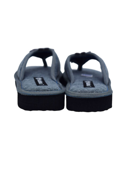 Fabric slippers with denim sole by SABINA Fabric Cotton - Grey