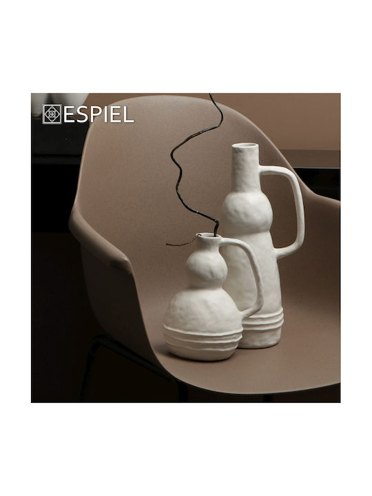 Espiel Decorative Vase White 13x10.5x14cm