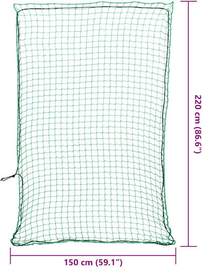 vidaXL Δίχτυ Φορτίου Οχημάτων 220x150cm Πράσινο