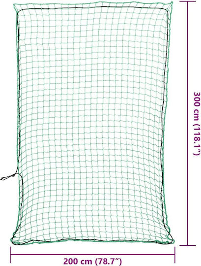 vidaXL Δίχτυ Φορτίου Οχημάτων 300x200cm Πράσινο