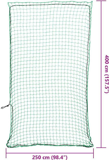 vidaXL Δίχτυ Φορτίου Οχημάτων 400x250cm Πράσινο