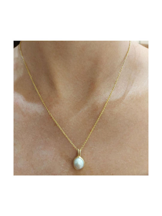 Ios Necklace from Gold Plated Silver with Pearls