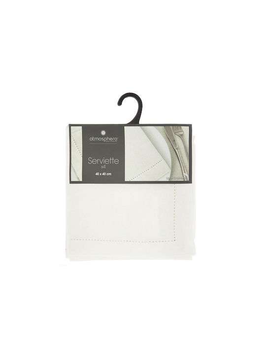 Atmosphera Napkin Cotton Set 4pcs White 40x40cm