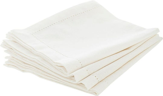 Atmosphera Șervețel Bumbac Set 4buc Chambray Alb 40x40cm