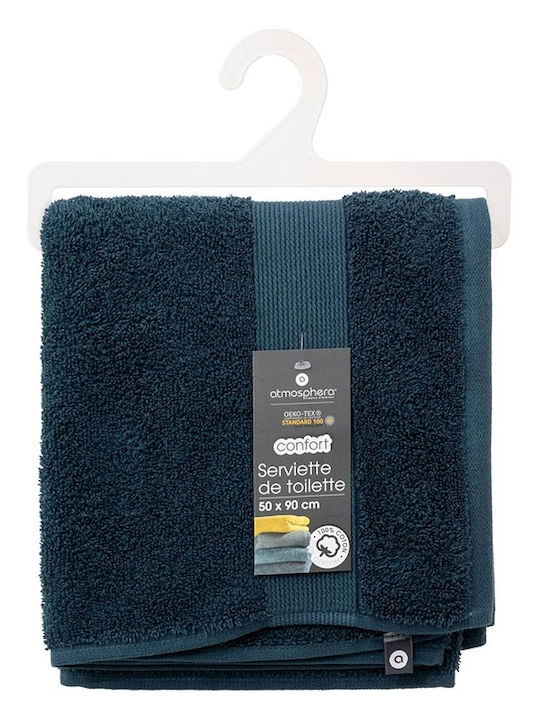 Atmosphera Πετσέτα Προσώπου 50x90εκ. Aegean Blue Βάρους 450gr/m²