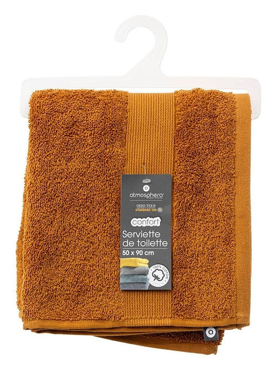 Atmosphera Πετσέτα Προσώπου 50x90εκ. Cinnamon Brown Βάρους 450gr/m²