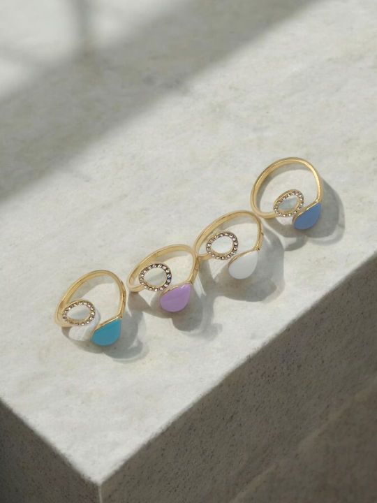 Damen Ring aus Stahl Vergoldet